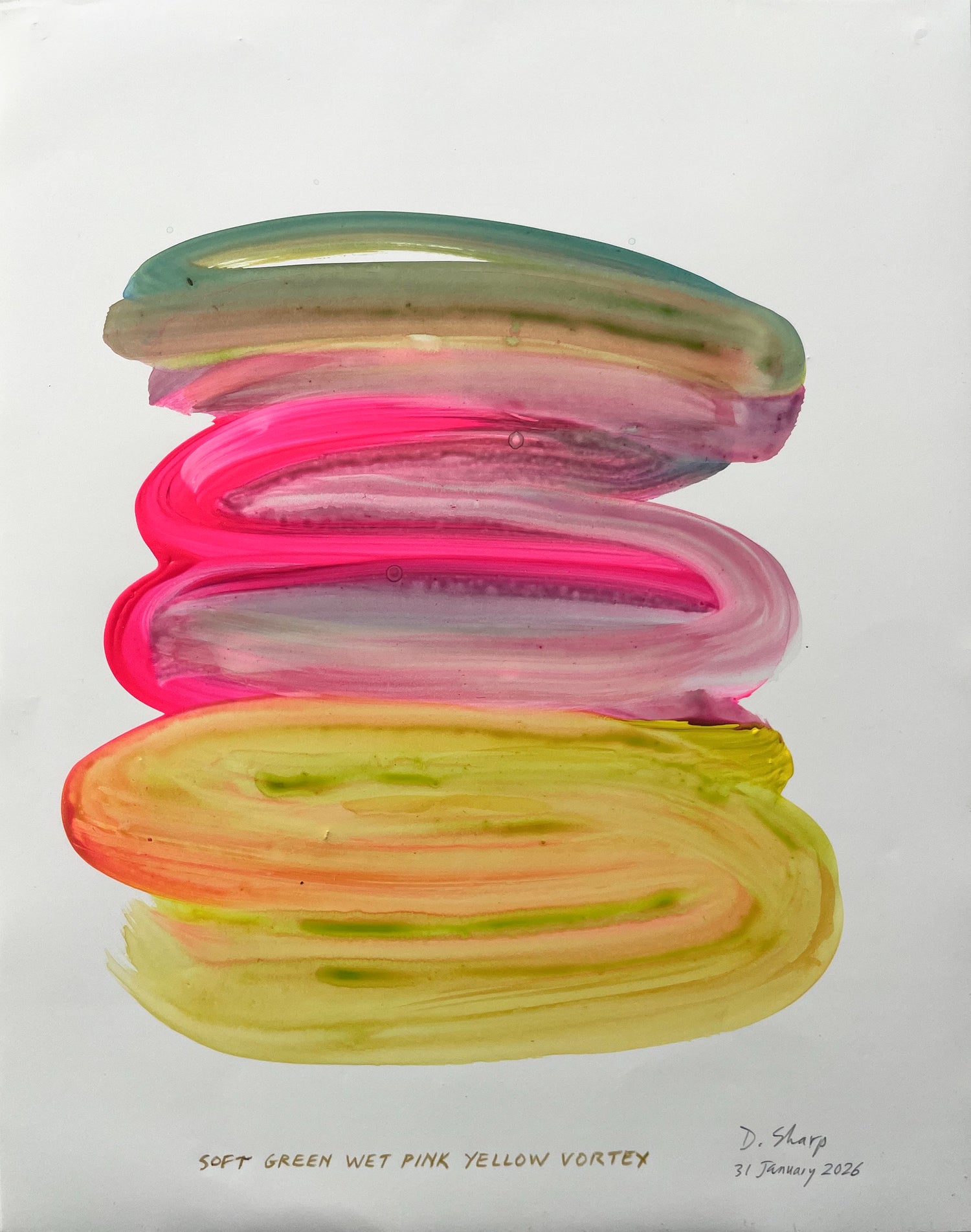 SOFT GREEN WET PINK YELLOW VORTEX