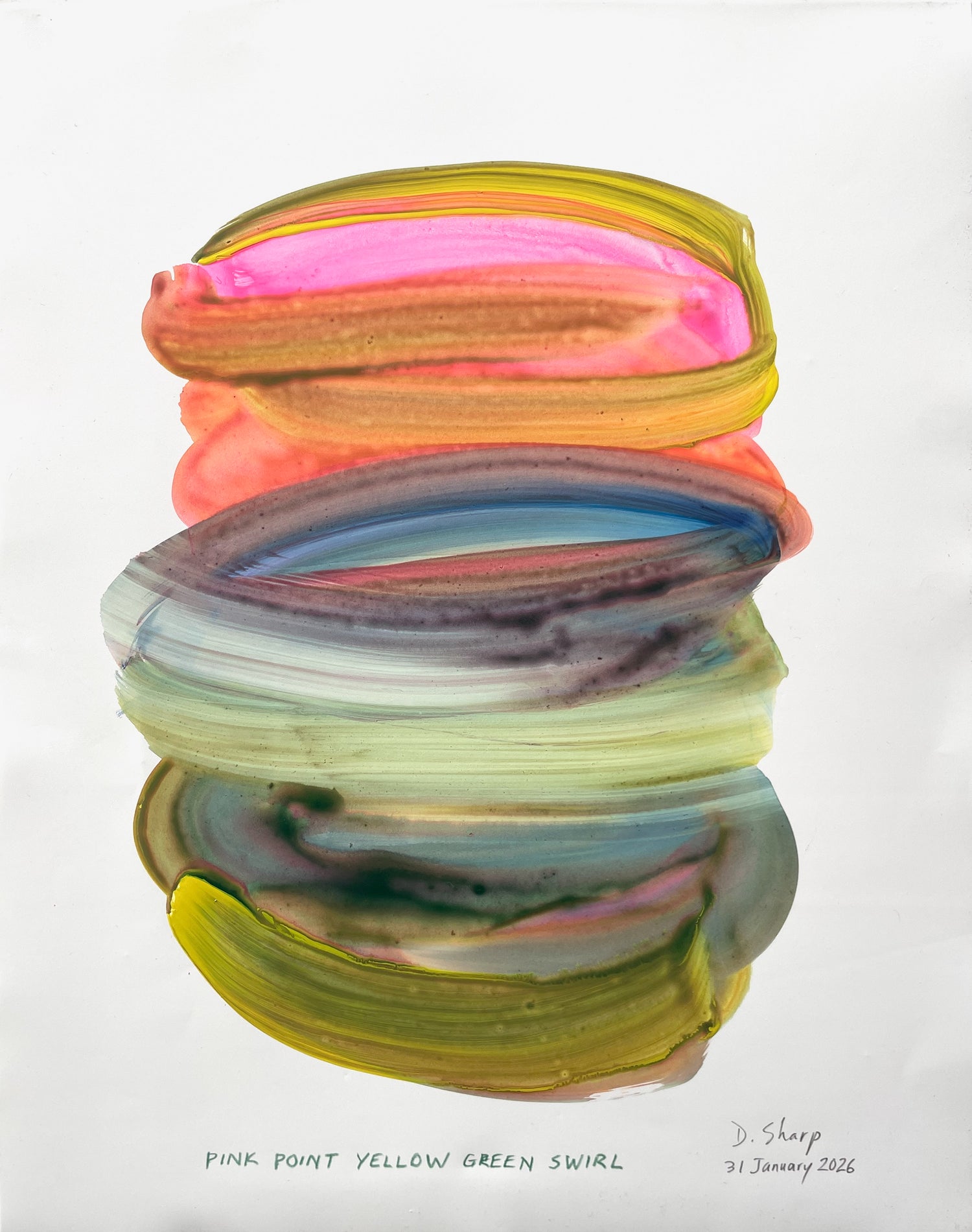 PINK POINT YELLOW GREEN SWIRL